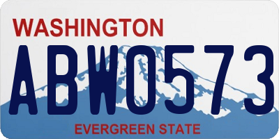 WA license plate ABW0573