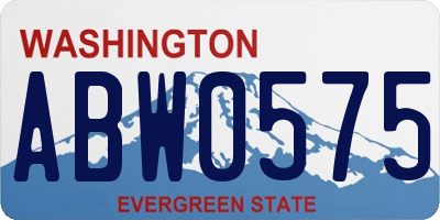 WA license plate ABW0575