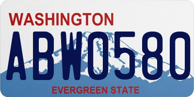 WA license plate ABW0580