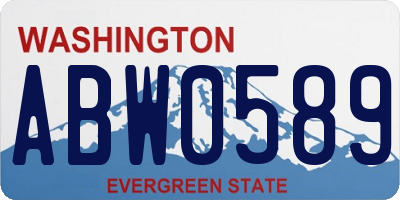 WA license plate ABW0589