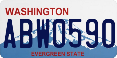 WA license plate ABW0590