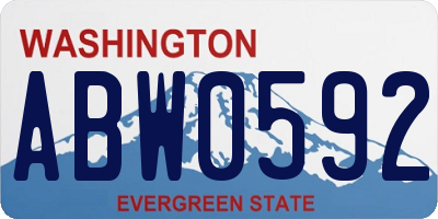 WA license plate ABW0592