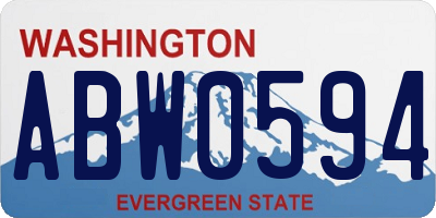 WA license plate ABW0594