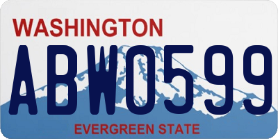 WA license plate ABW0599