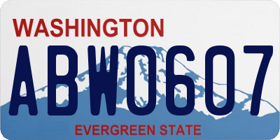 WA license plate ABW0607