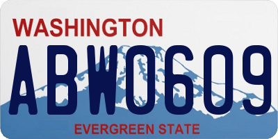 WA license plate ABW0609