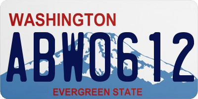 WA license plate ABW0612
