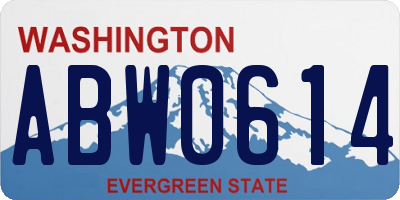 WA license plate ABW0614