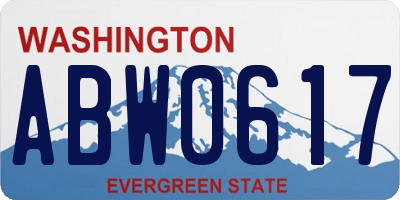 WA license plate ABW0617