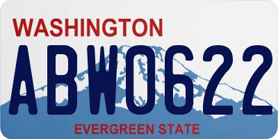 WA license plate ABW0622