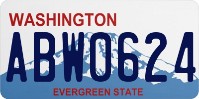WA license plate ABW0624