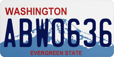 WA license plate ABW0636