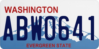 WA license plate ABW0641