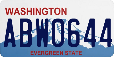 WA license plate ABW0644