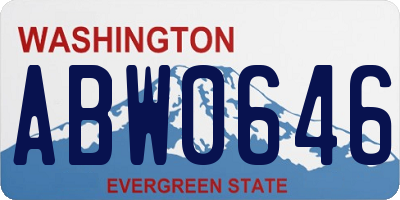 WA license plate ABW0646
