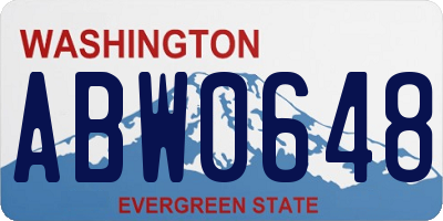 WA license plate ABW0648
