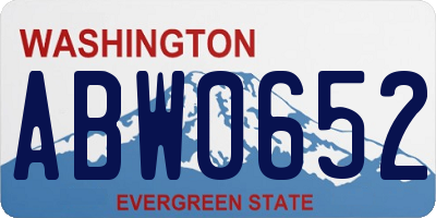 WA license plate ABW0652