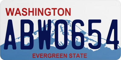 WA license plate ABW0654