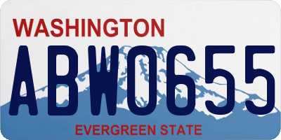 WA license plate ABW0655