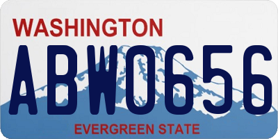 WA license plate ABW0656