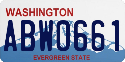 WA license plate ABW0661