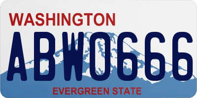 WA license plate ABW0666