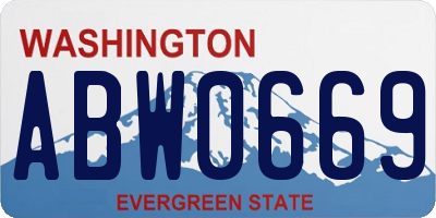 WA license plate ABW0669