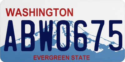 WA license plate ABW0675