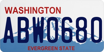WA license plate ABW0680