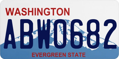 WA license plate ABW0682