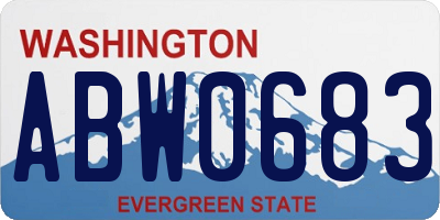 WA license plate ABW0683