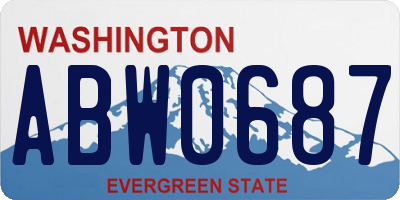 WA license plate ABW0687
