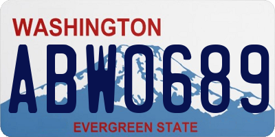 WA license plate ABW0689