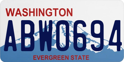 WA license plate ABW0694