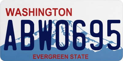 WA license plate ABW0695
