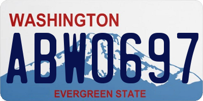 WA license plate ABW0697