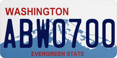WA license plate ABW0700