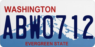 WA license plate ABW0712