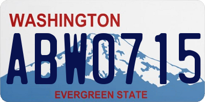 WA license plate ABW0715