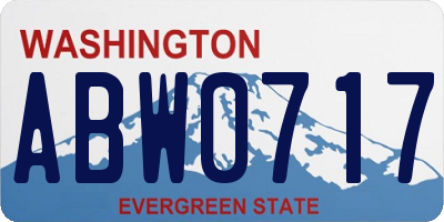 WA license plate ABW0717