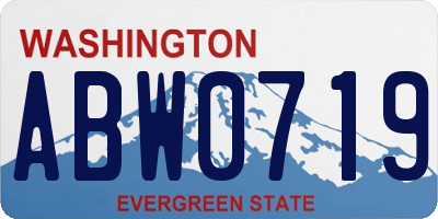 WA license plate ABW0719