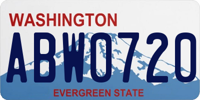 WA license plate ABW0720