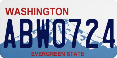 WA license plate ABW0724