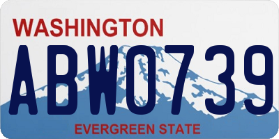 WA license plate ABW0739
