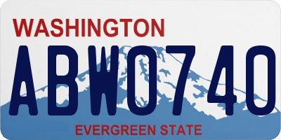 WA license plate ABW0740