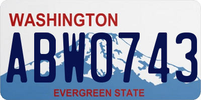 WA license plate ABW0743