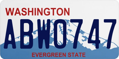 WA license plate ABW0747
