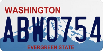 WA license plate ABW0754