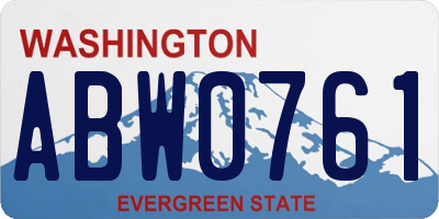 WA license plate ABW0761