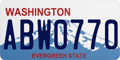 WA license plate ABW0770
